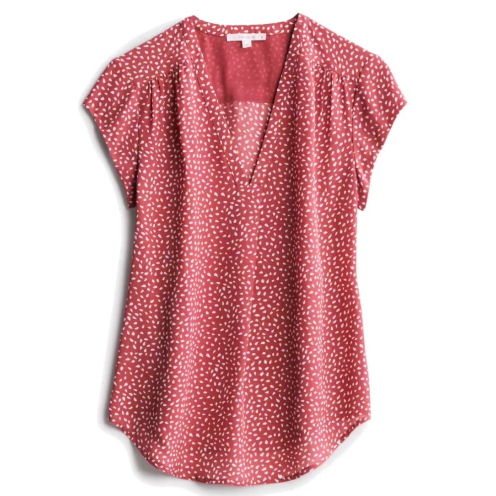 Dark pink flutter sleeve top